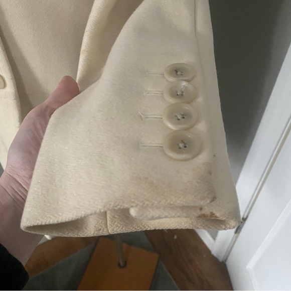 **3 for $20!!** Banana Republic Pea Coat Cream Ivory Flawed Project Fix Stained - Picture 7 of 16